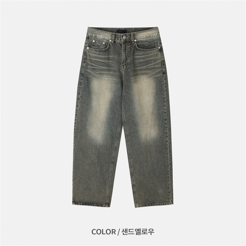 Sand Curved Denim Pants (S, M, L)
