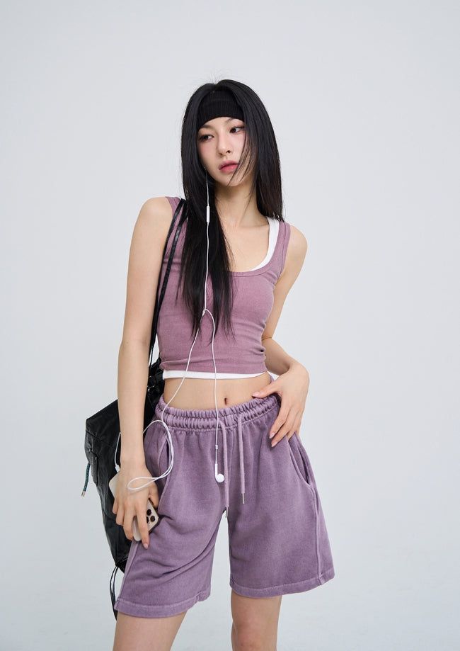 [U-BASIC] Roel Pigment Ribbed Tank Top