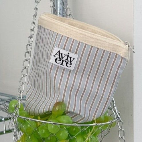 Avivere(アビベール)の「classic pouch_stripe lightblue brown(Miscellaneous Goods/Stationery)」