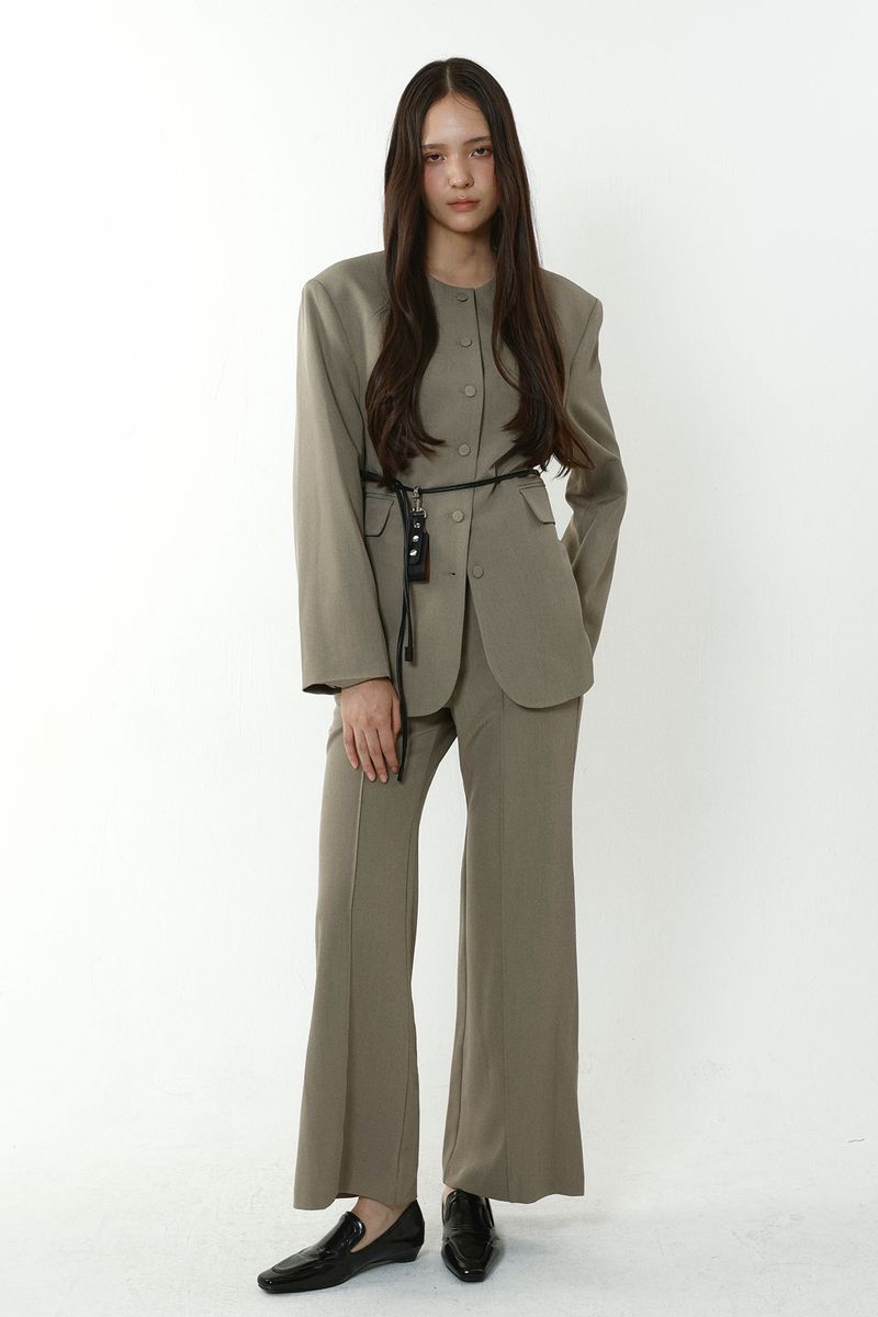 LE LINE LOW PANTS_BEIGE