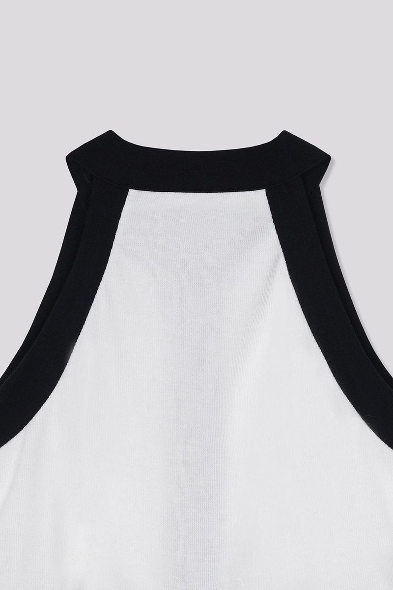 Halterneck Warmer Top White