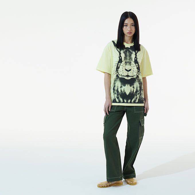 YELLOW BIG RABBIT LOOSE T-SHIRT