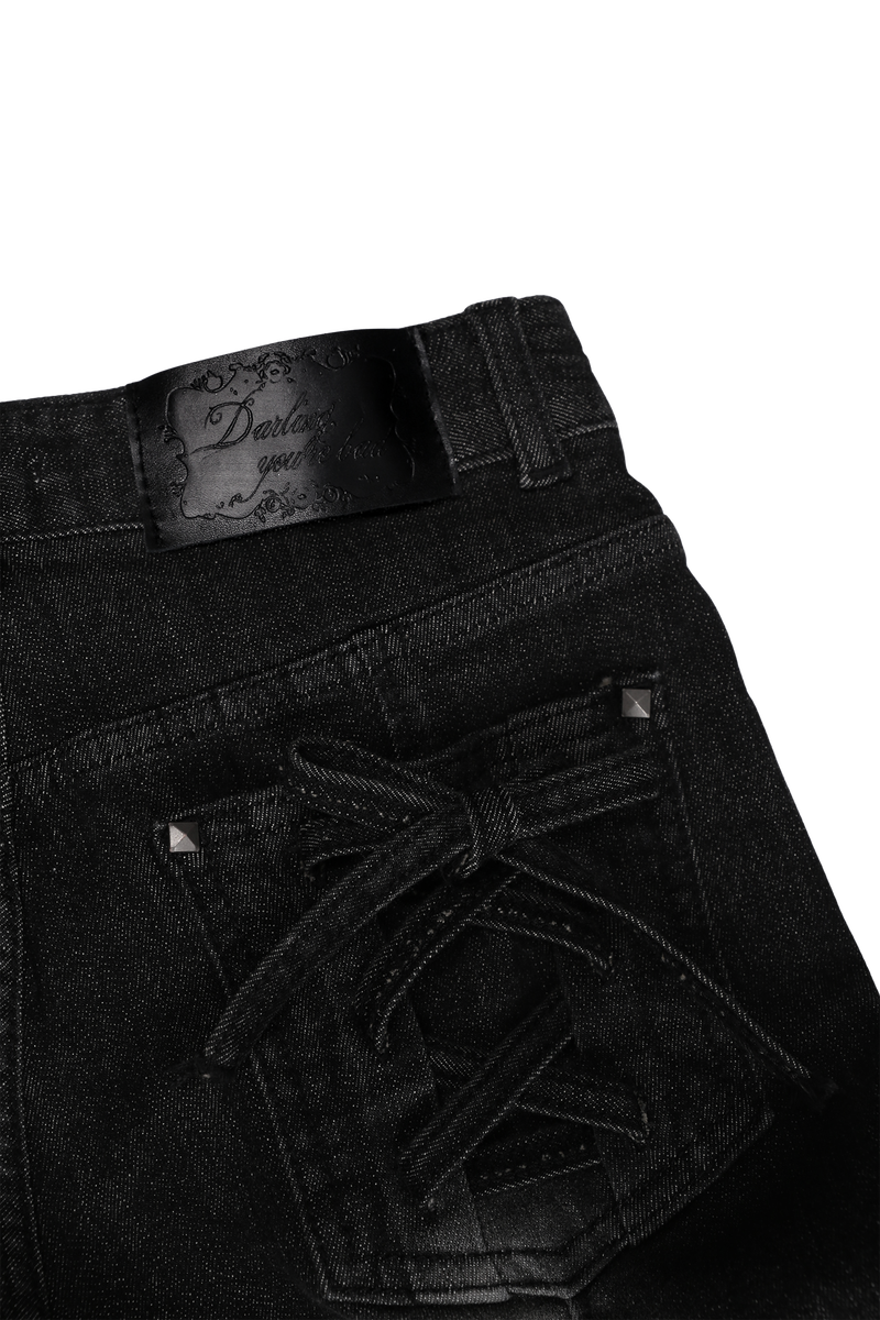 CORSET HIGHLIGHT BOOTS CUT DENIM #NOIR