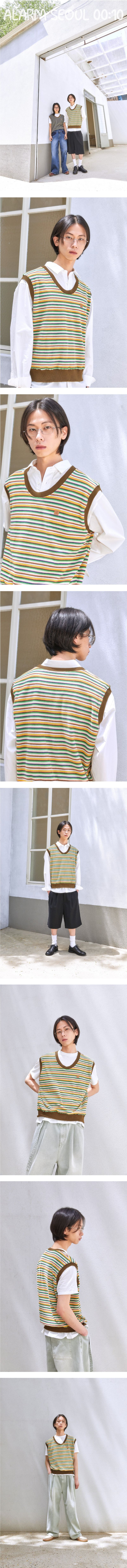 ALARM MULTI STRIPE TERRY VEST_MAN