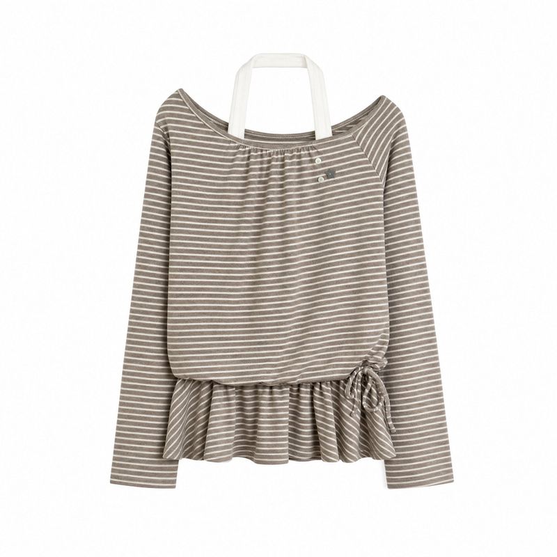 Cozy&Kitsch（コージーアンドキッチ）の「Ray Striped Flare Halter T-shirt（Tops）」