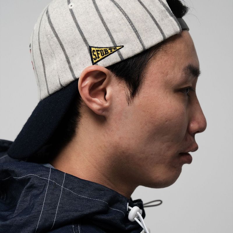 AUTHENTIC TAGS OUT BASE BALL CAP (BEIGE/NAVY)