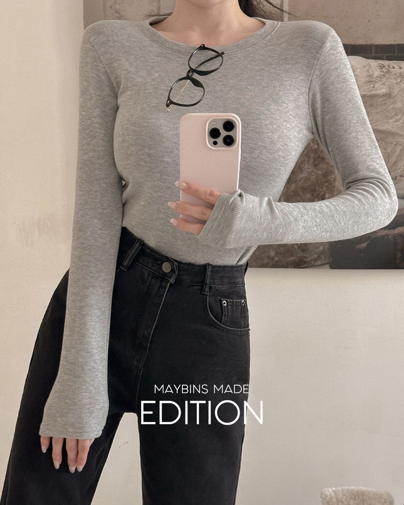MAYBINS（メイビンス）の「【MADE】Round Neck Fleece T-Shirt（Tops）」