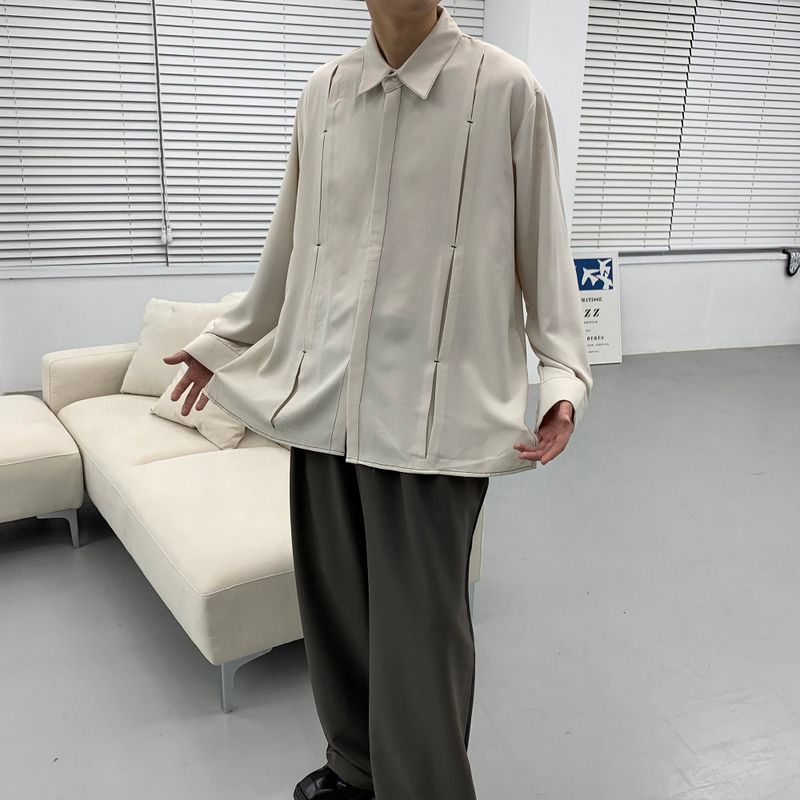 MN Stitch Pleated Shirt (2 colors)