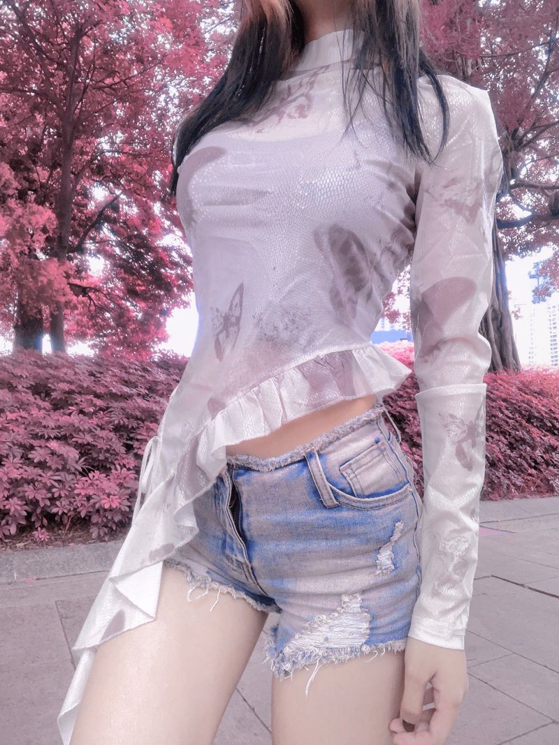 allbubble ピンクメッシュトップ