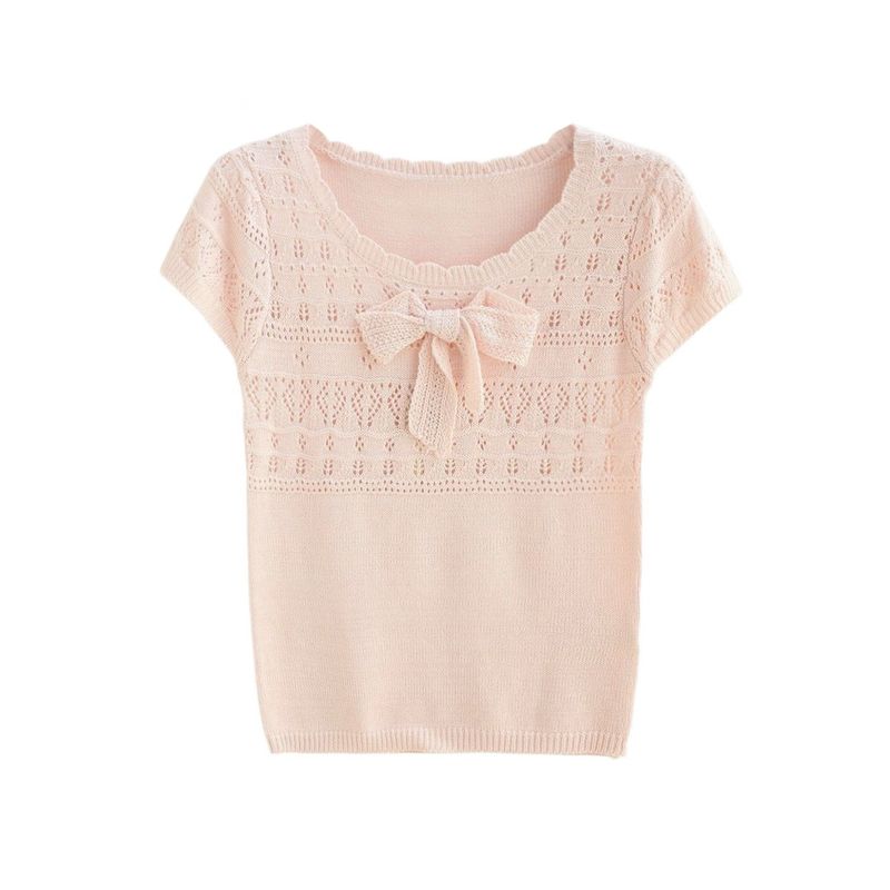 Cozy&Kitsch(コージーアンドキッチ)の「Celly Ribbon Short Sleeve Knit(Tops)」