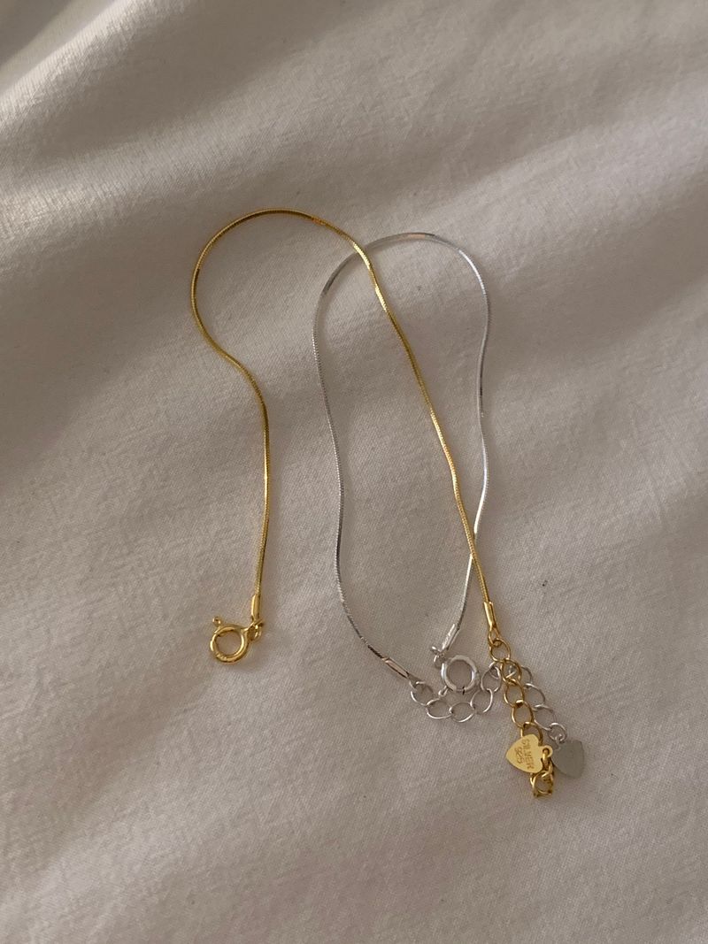  (silver925) シンプルスネークラインブレスレット *gold