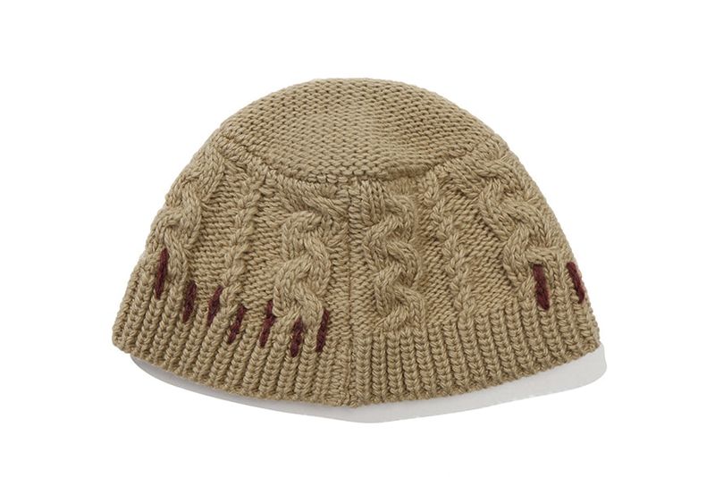 CABLE KNIT BUCKET HAT_BEIGE