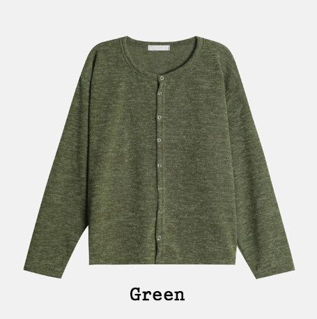 Nova Crop Heathered Round Cardigan