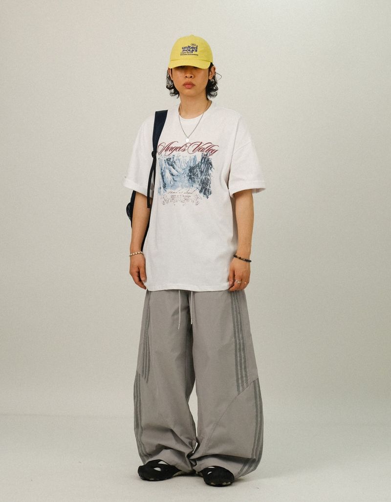 RU Track Nylon Curved Banding Pants