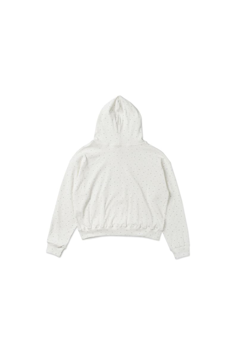 Floral waffle hoodie_ivory