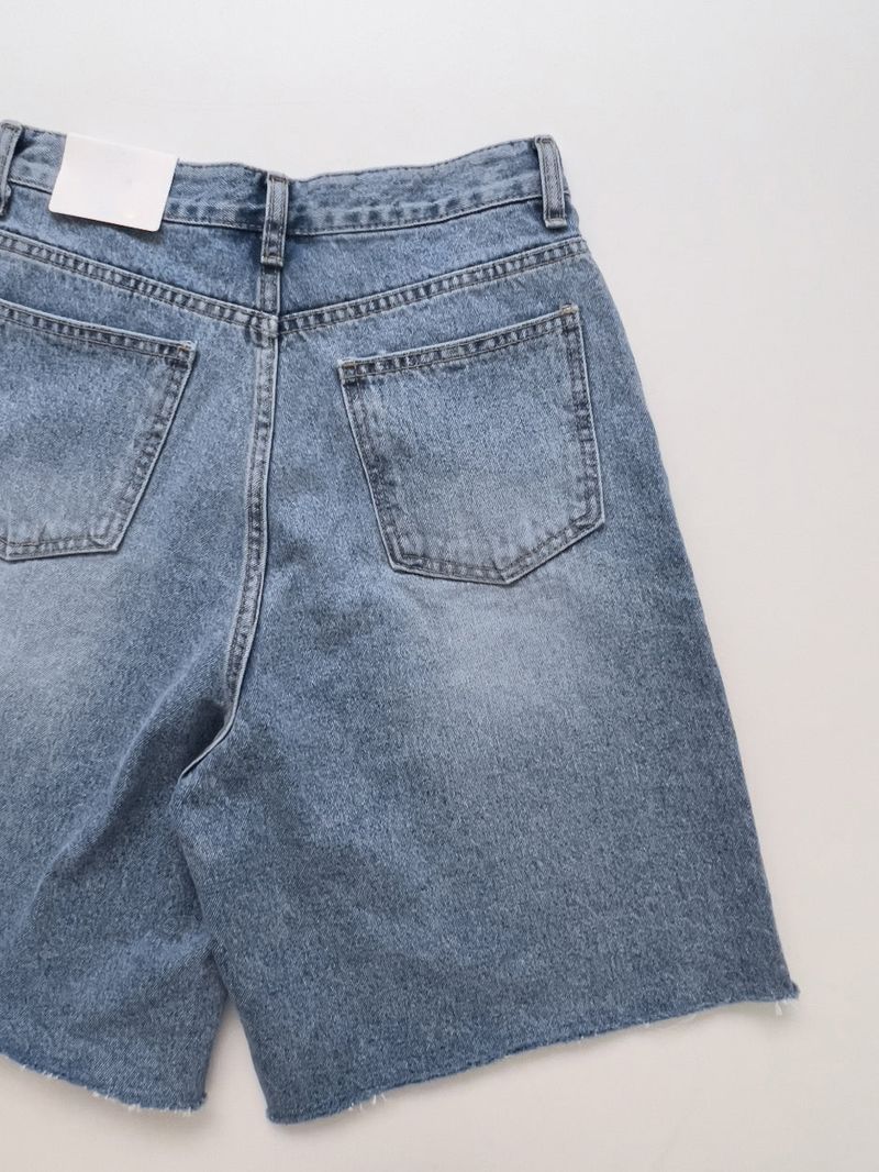 Out Half-Length Wide Denim Pants