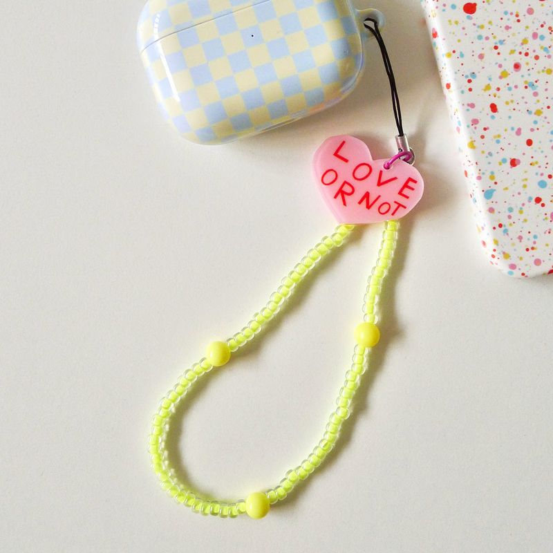 [MADE]Pink Love-Lemon Yellow Bead Strap