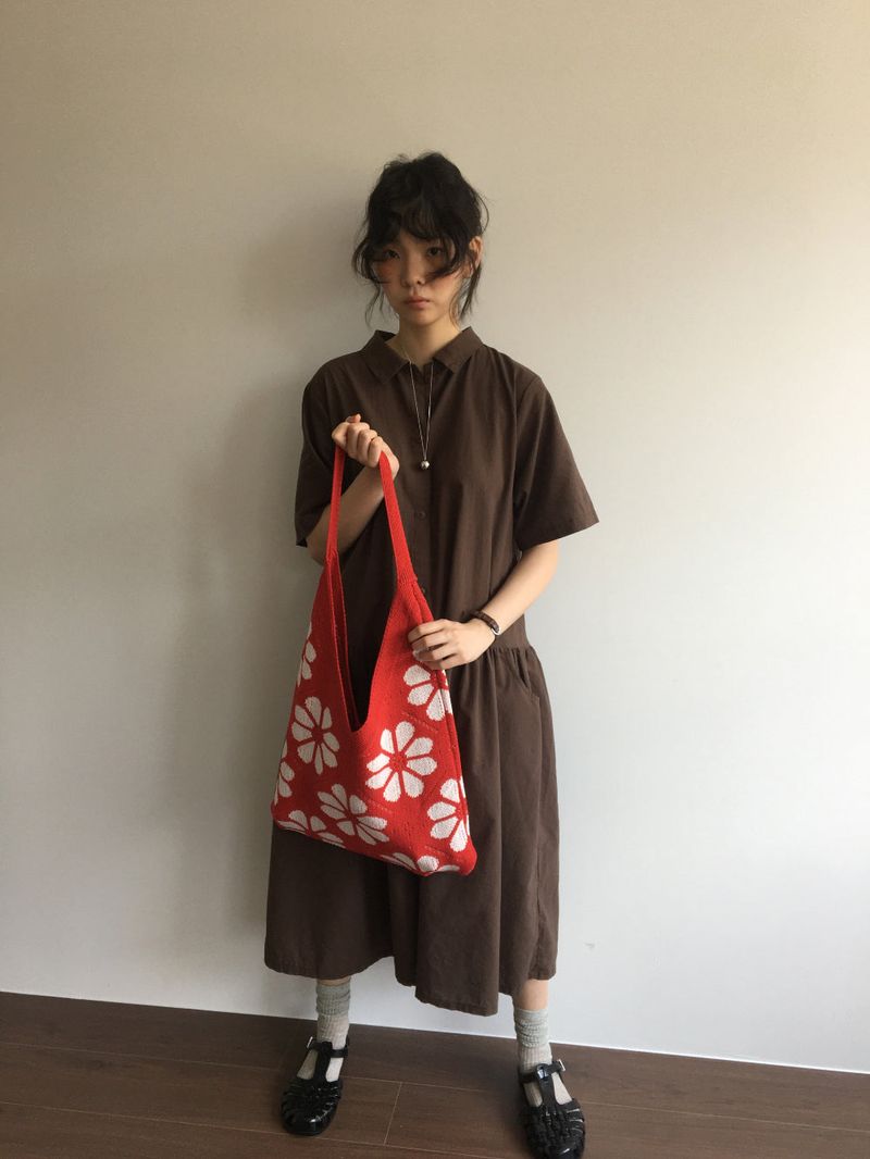 Ez Flower Knit Bag (2color)