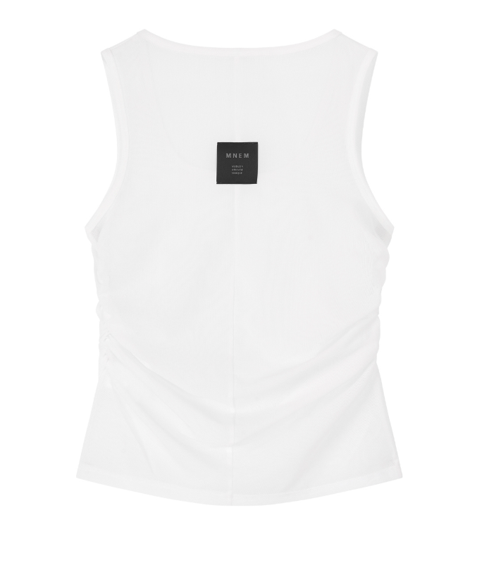 mnem（ムネム）の「[mnem] Mesh Layered Tank (white)（Tops）」