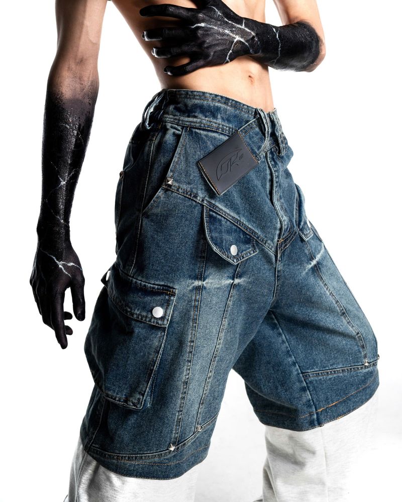 DENIM-FLEECE HYBRID PANTS
