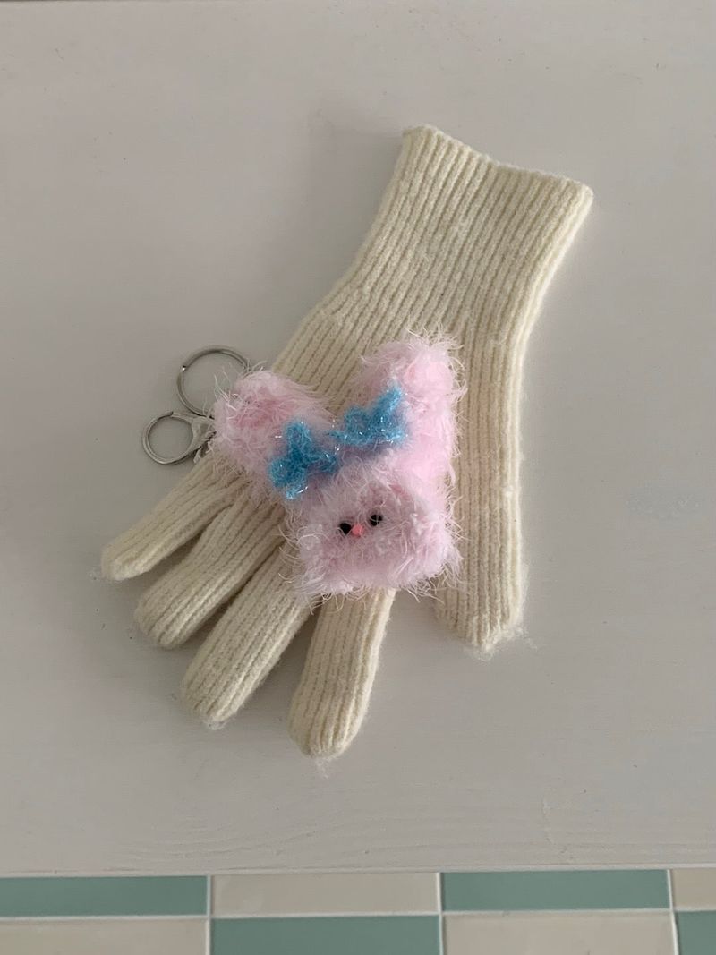 Blue Ribbon Bunny Keyring