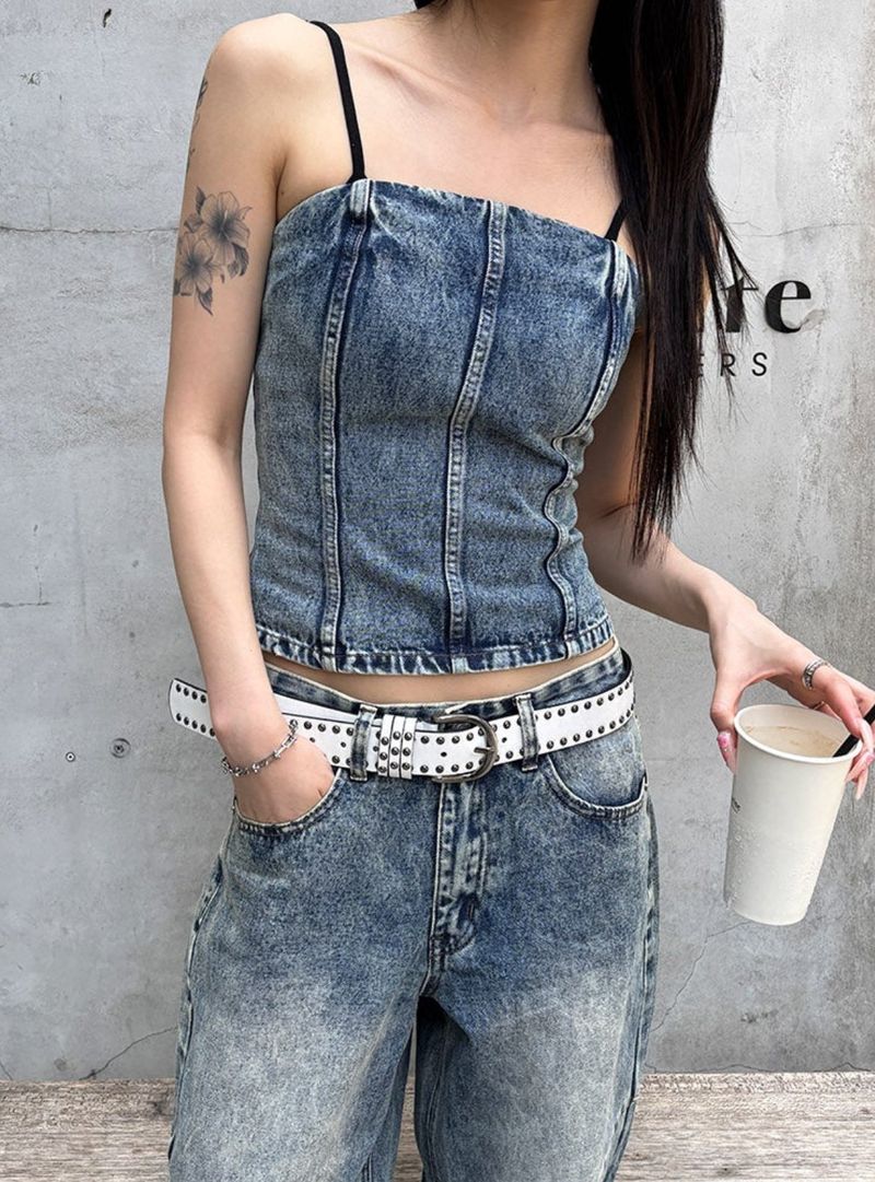 Kitch slit denim top
