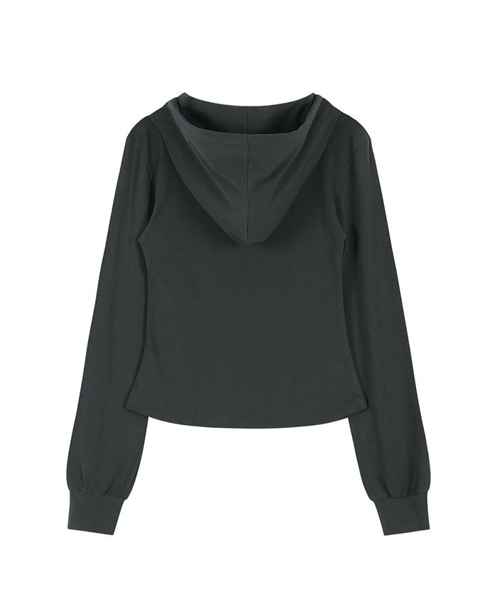 Cut Out Slim Hoodie (GRAY)