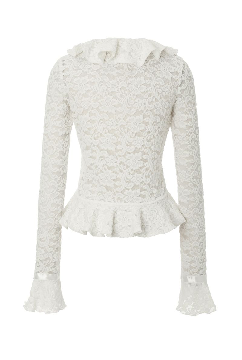 Floral ruffle cardigan