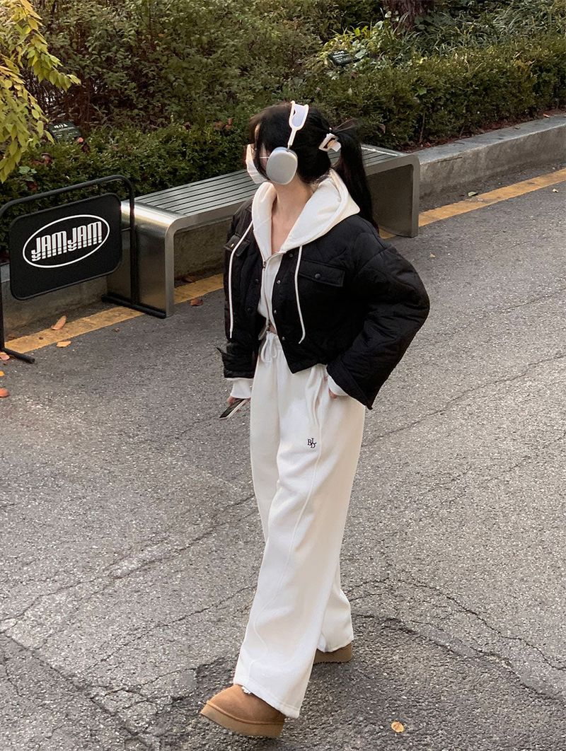 [BELLIDE MADE] Mat string quilting collar lightweight jacket padding