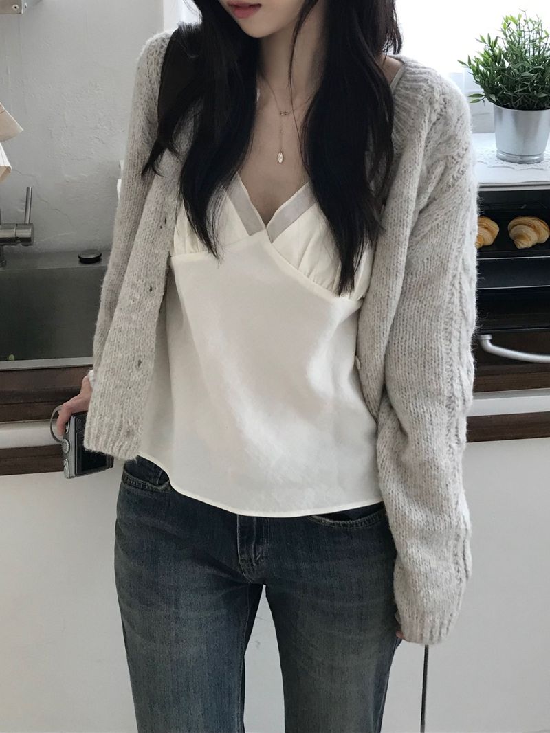 cable cardigan (2 colors)