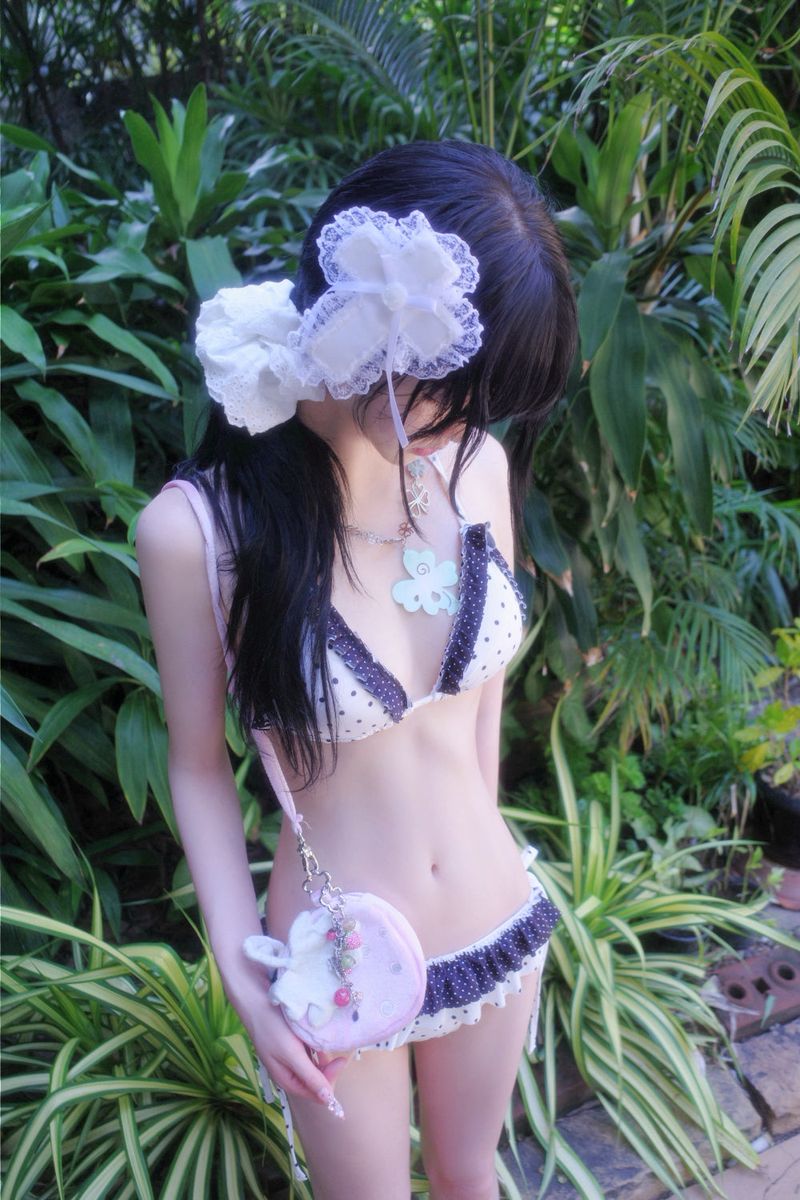 [summer item] moe frill dot bikini (2color)