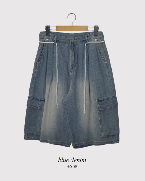 Cargo Bermuda Denim Pants + Strap Set