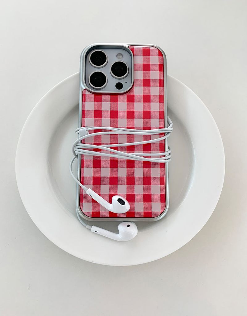 [MADE]ピクニックレッド シルバーエポキシ バンパー iPhoneケース