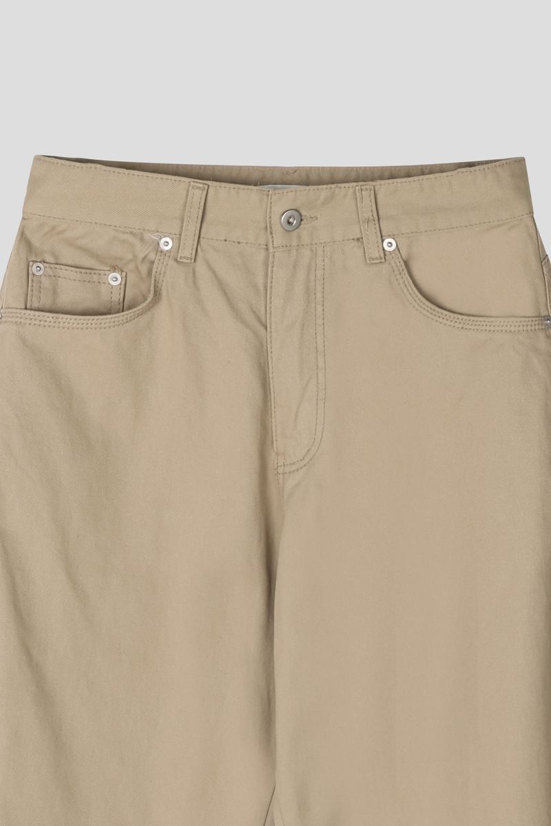 Neutral Triple-Stitch Cotton Pants (2 Colors)