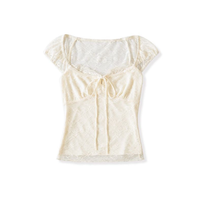 Deni Lace Ribbon Top