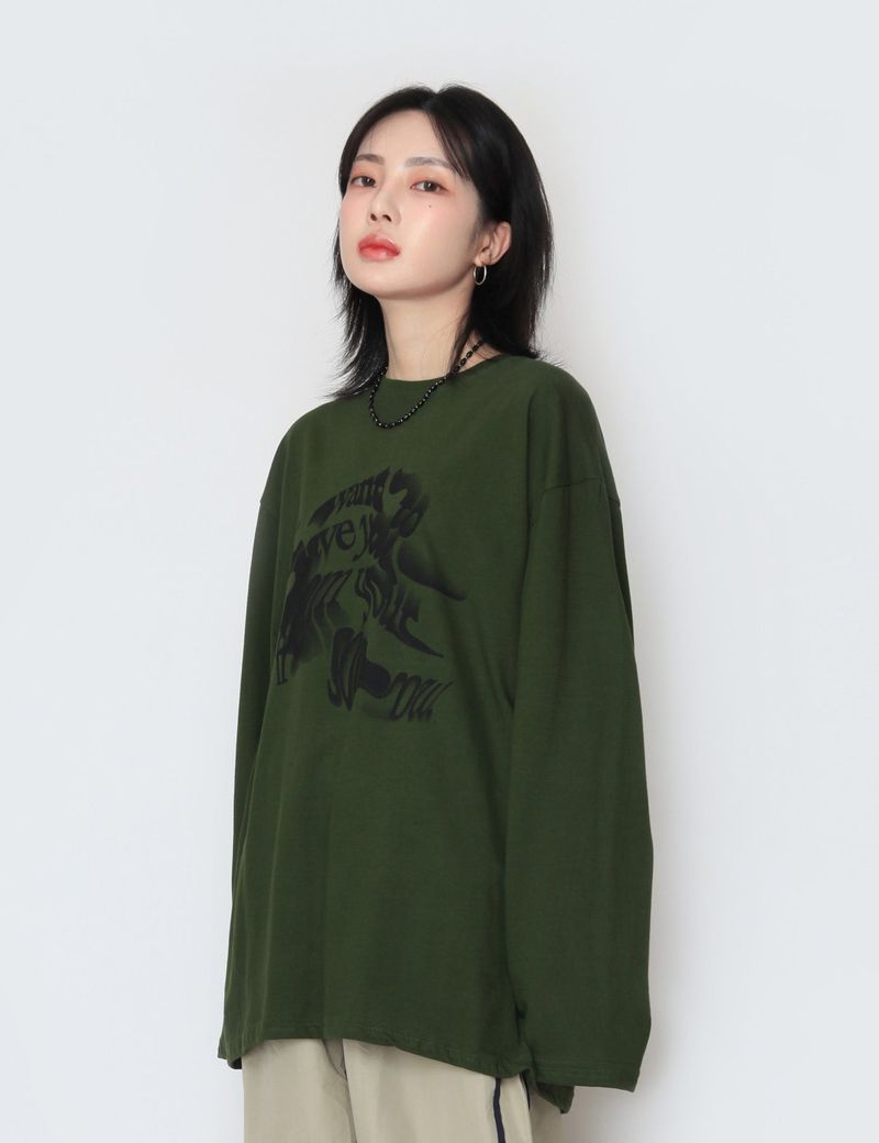 nutellike(ヌテールライク)の「Wave Lettering Long Sleeve T-Shirt(Tops)」