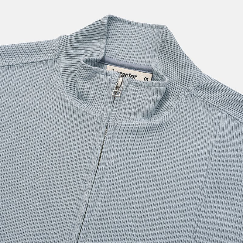 Fickle 2-WAY full zip-up / Blue gray