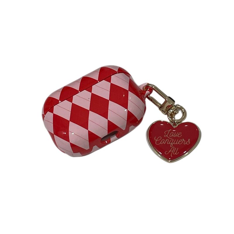 (Red) Christmas Argyle Check AirPods Case