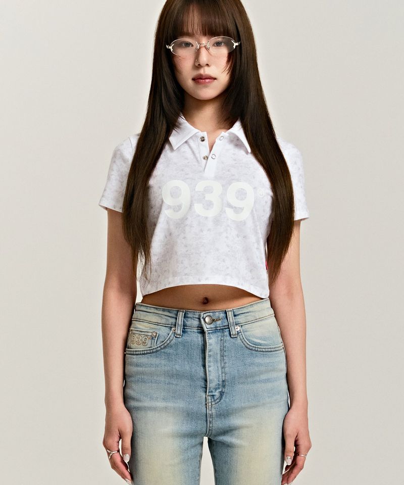 ARCHIVE BOLD（アーカイブボールド）の「939 LOGO COLLAR CROP TOP (FLOWER)（Tops）」