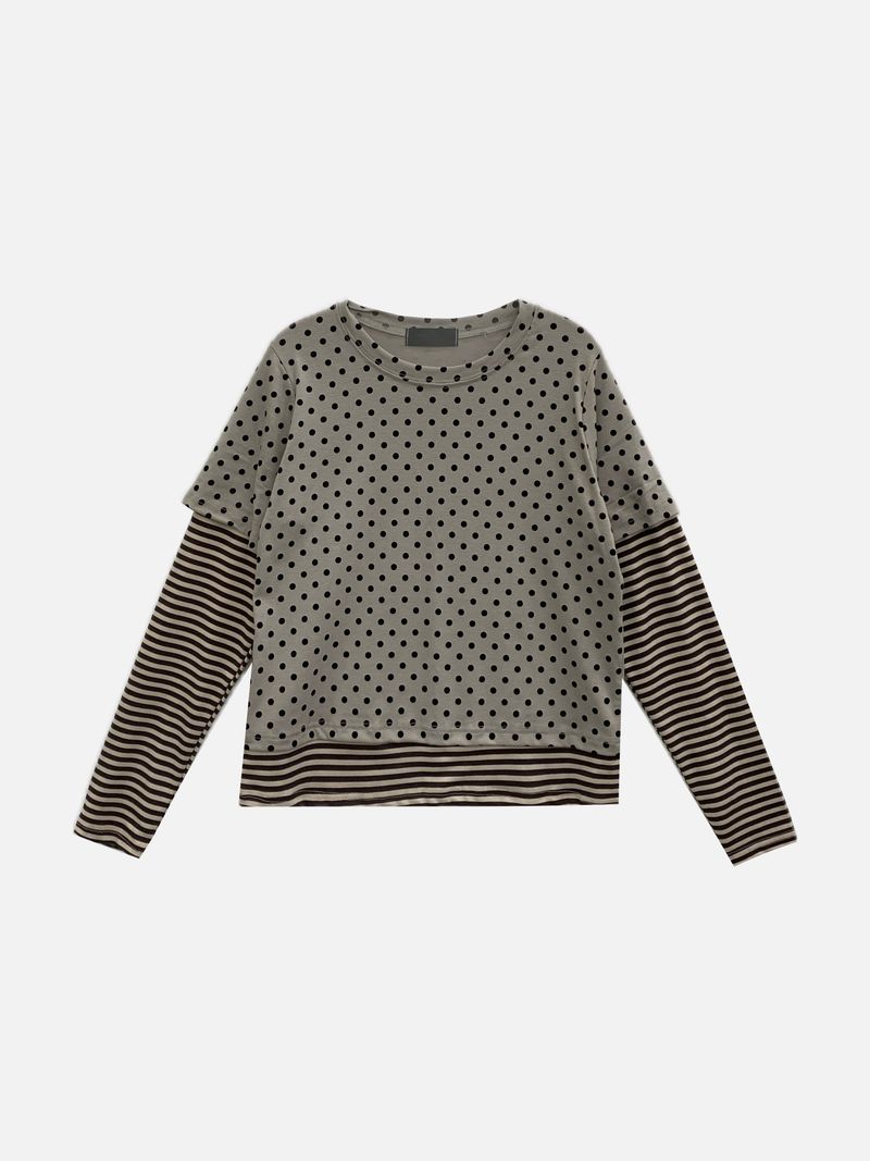 Mocha Dot Layered T-Shirt (2c)