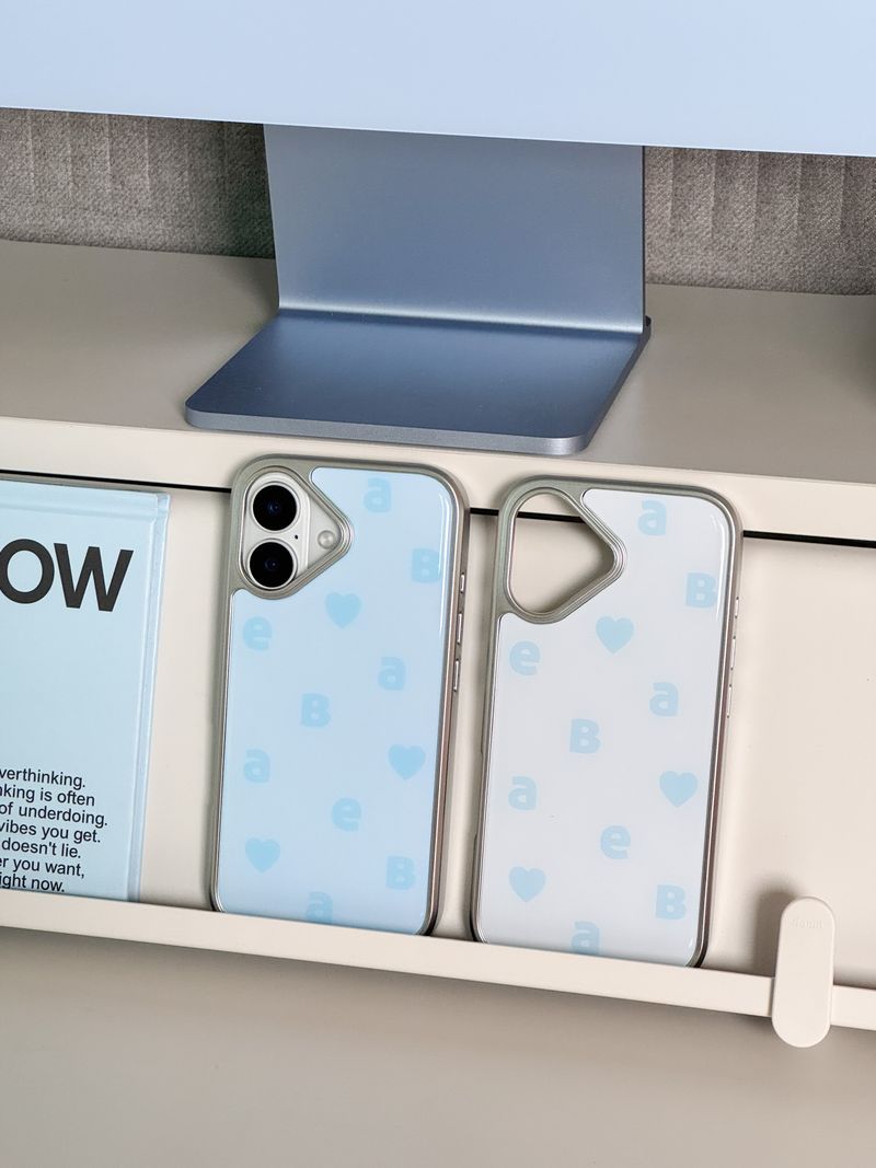 NEW LOGO Twin Blue Silver Epoxy Case