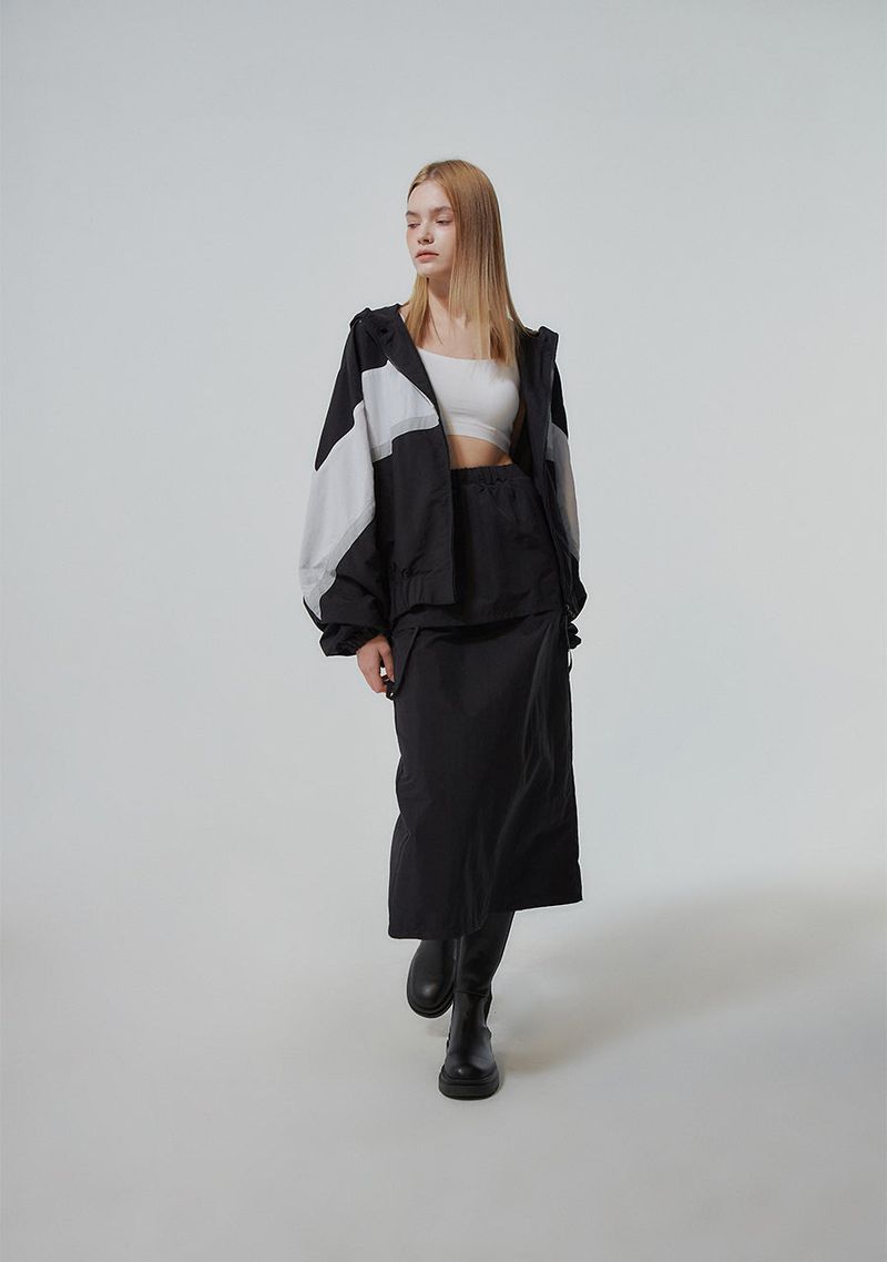 NYLON REVERSE LONG SKIRT (2 COLOR)