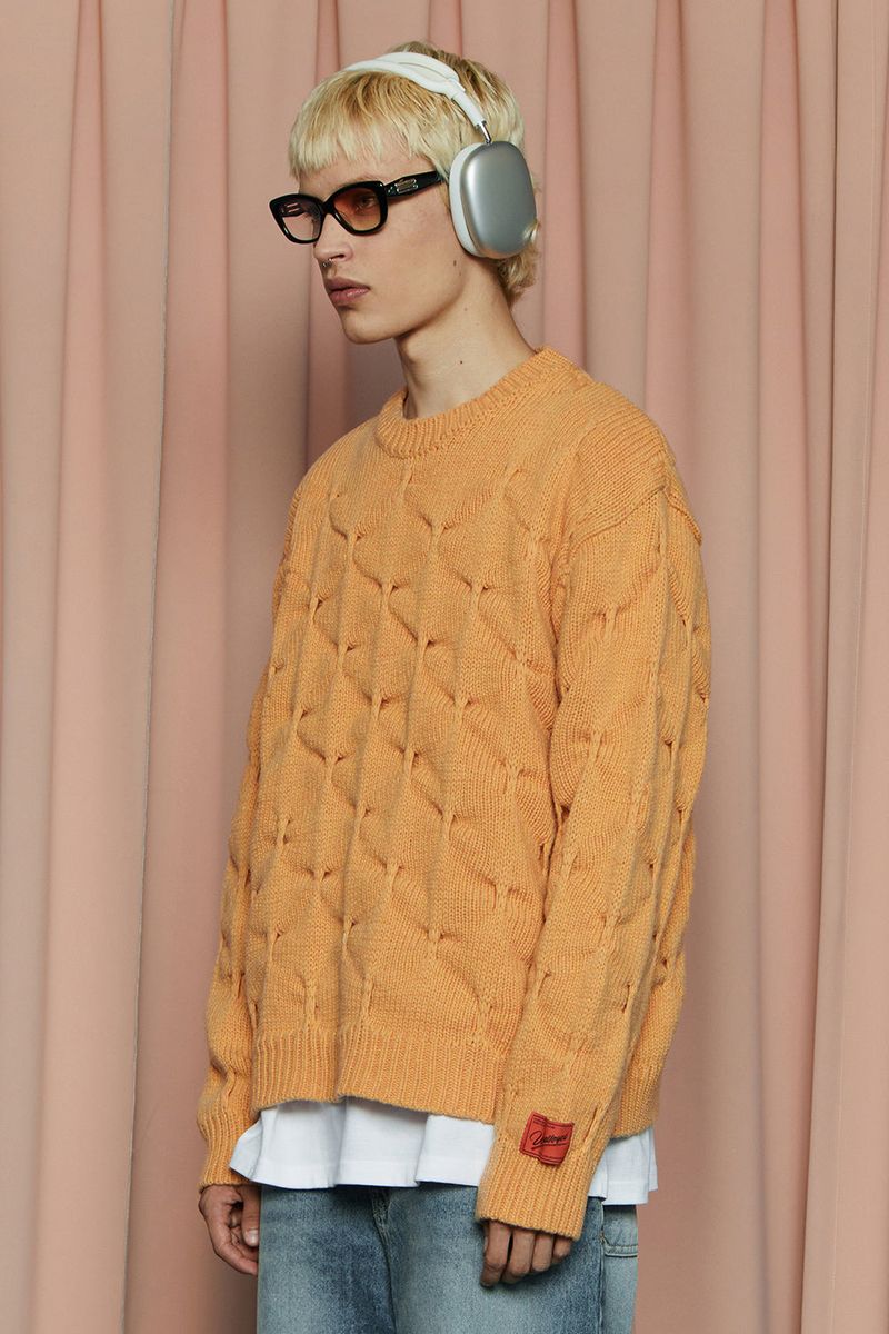 EMBOSSING CLOVER KNIT / SALMON