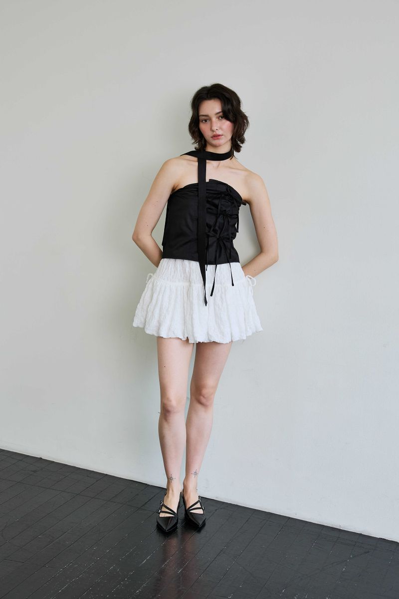 ELFIN SCARF TOP / BLACK