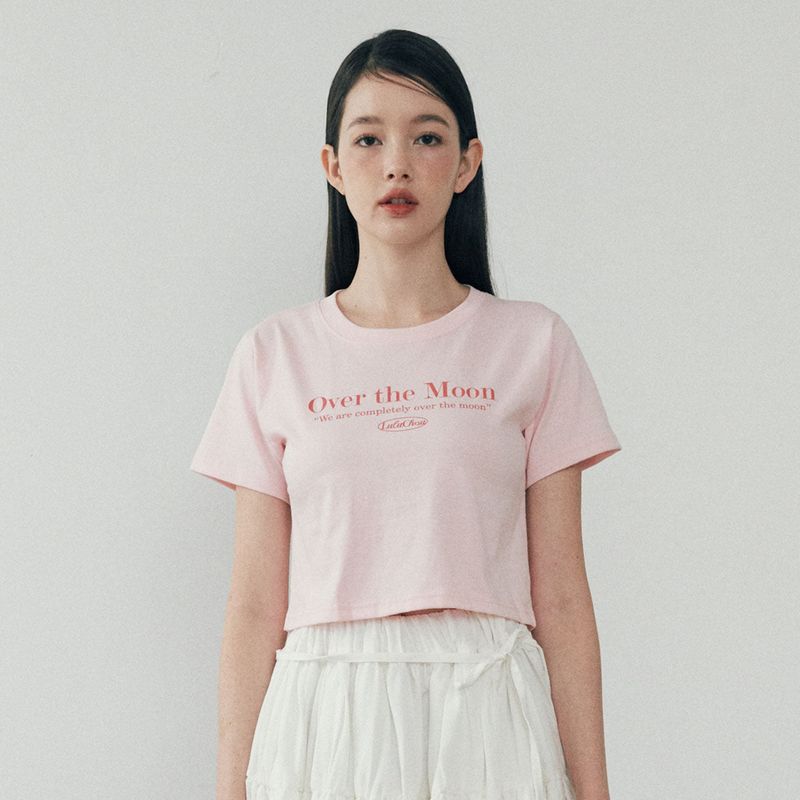 LuluChou（ルルシュ）の「Moon Crop T-shirt - GLOW PINK（Tops）」