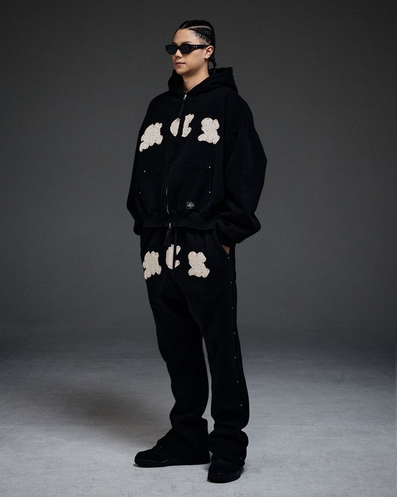 M.C.R. code stud zip-up HD BK