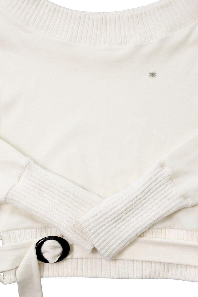 [ID] Logo Off-Shoulder Sweatshirt (Choker Set) (Ivory) 