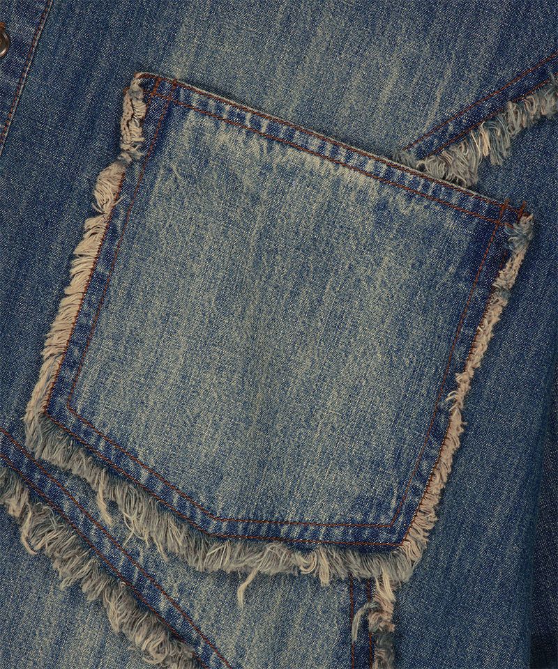 STAR RAW CUT DENIM SHIRT