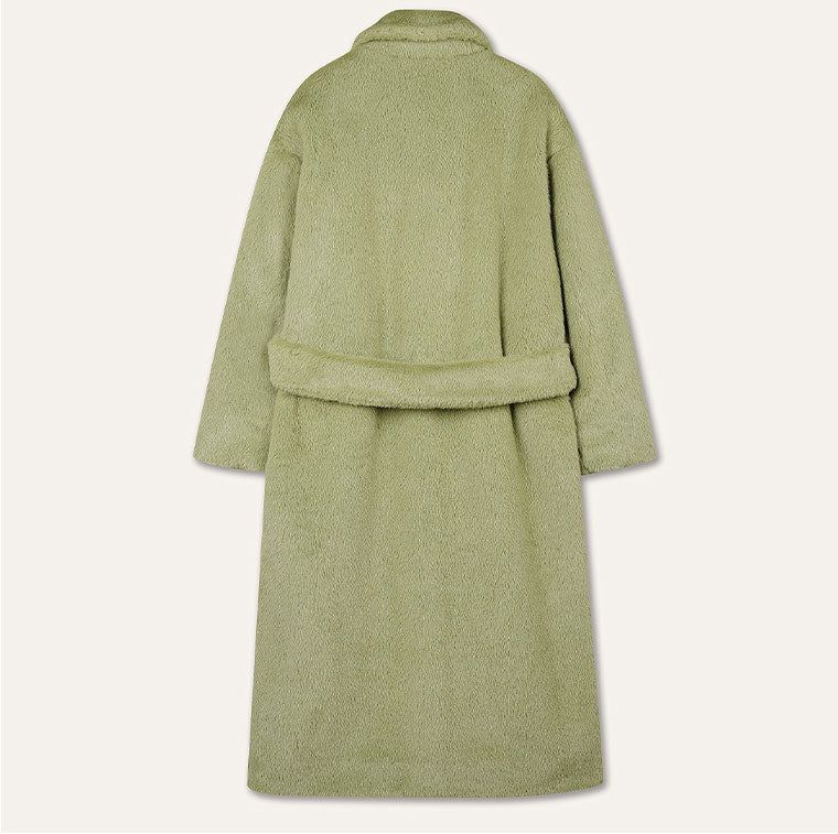 FAKE FUR LONG COAT_GREEN TEA