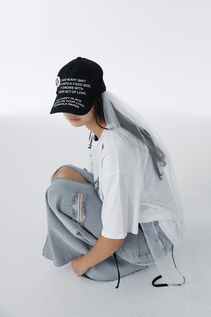 TEXT BALL CAP (BLACK)